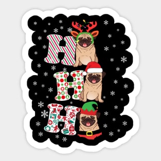 Ho Ho Ho Pug Christmas gift Sticker